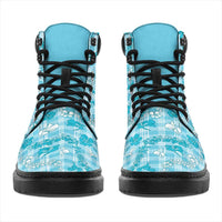 Polu Aloha Hawaii All Season Boots Plumeria Lei With Palaka Motif - Polynesian Pride