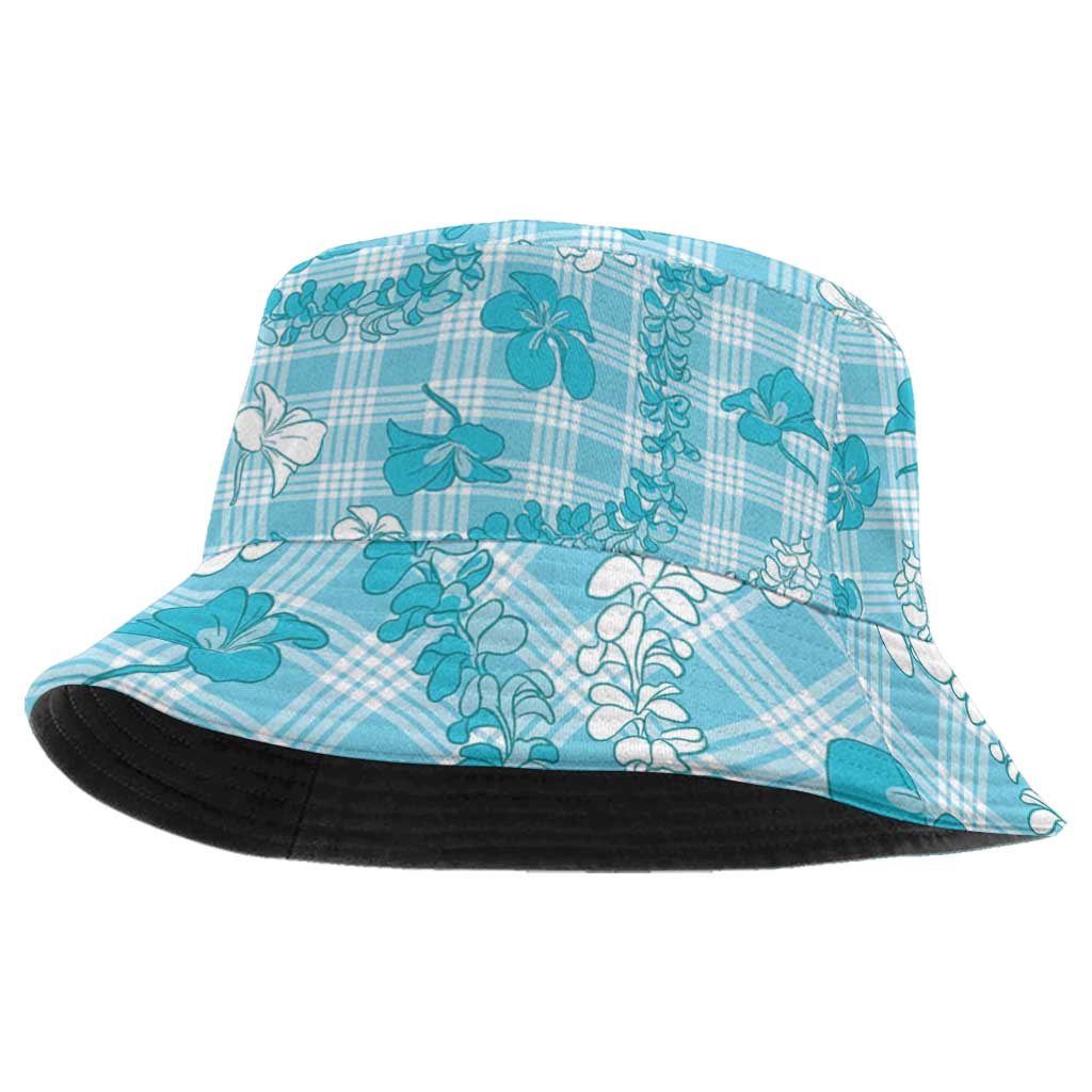 Polu Aloha Hawaii Bucket Hat Plumeria Lei With Palaka Motif - Polynesian Pride