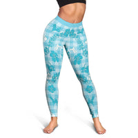 Polu Aloha Hawaii Leggings Plumeria Lei With Palaka Motif - Polynesian Pride