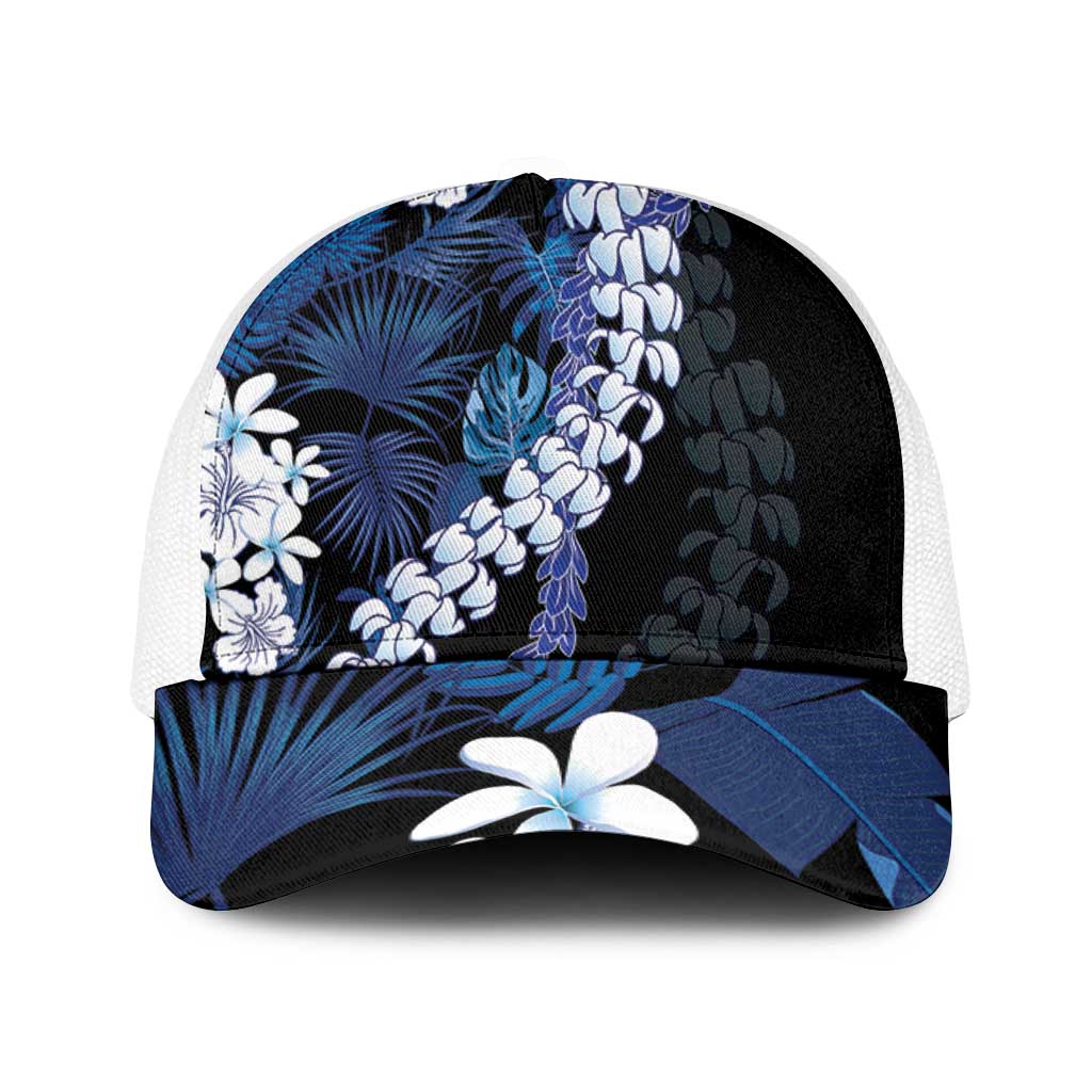 Polu Aloha Hawaii Lei Mesh Trucker Cap Tropical Flowers Elegant Vibe - Polynesian Pride