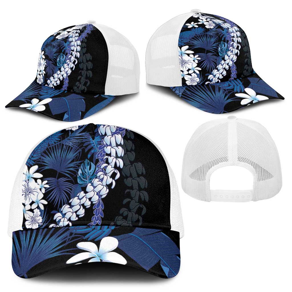 Polu Aloha Hawaii Lei Mesh Trucker Cap Tropical Flowers Elegant Vibe - Polynesian Pride