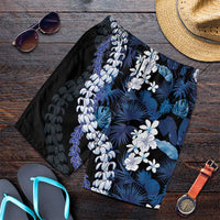 Polu Aloha Hawaii Lei Shorts for Men Tropical Flowers Elegant Vibe LT14 Blue - Polynesian Pride