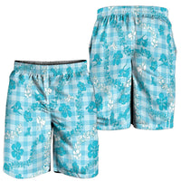 Polu Aloha Hawaii Shorts for Men Plumeria Lei With Palaka Motif LT14 - Polynesian Pride