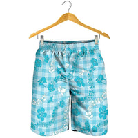 Polu Aloha Hawaii Shorts for Men Plumeria Lei With Palaka Motif LT14 - Polynesian Pride