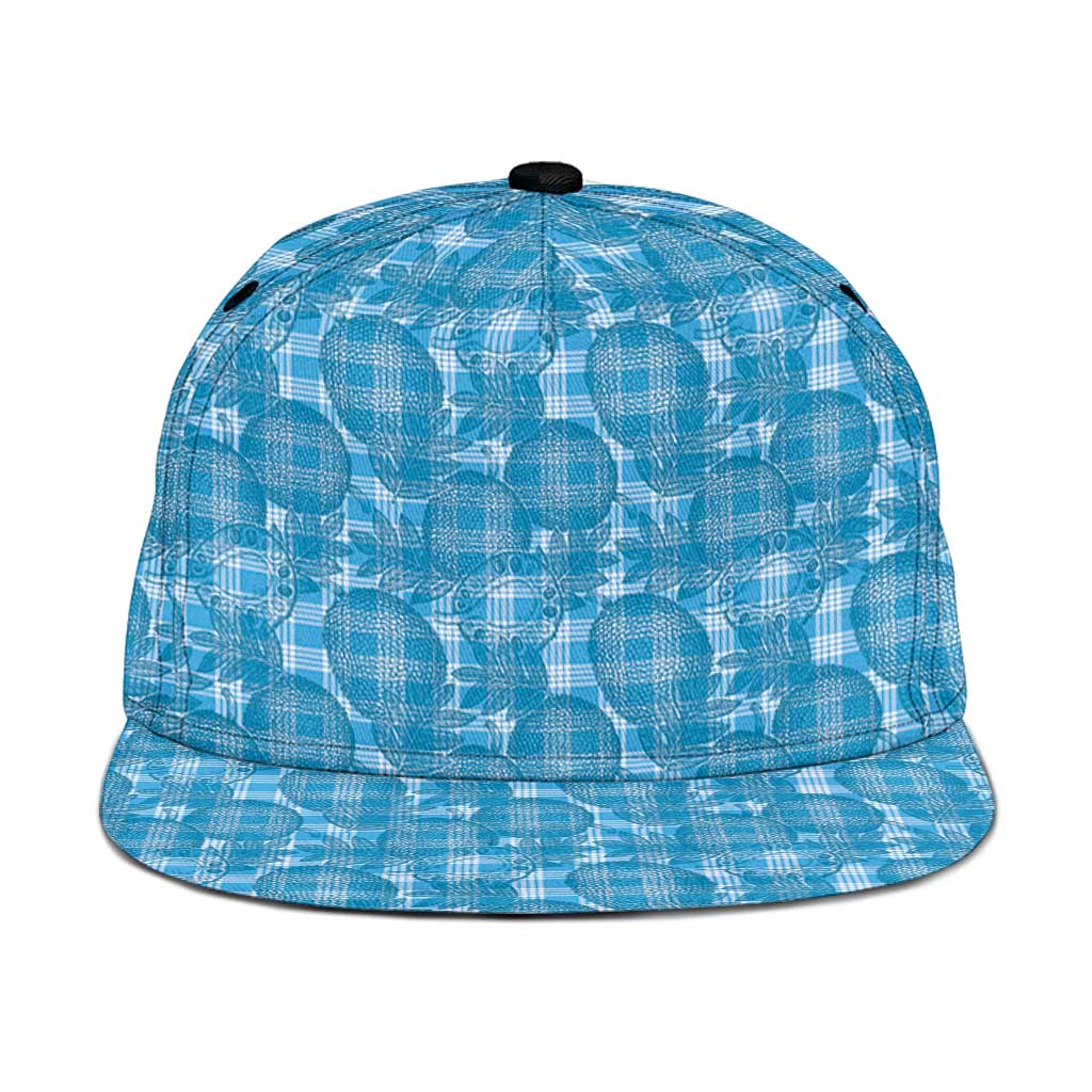 Polu Hawaii Breadfruit Palaka Motifs Snapback Cap LT14 One Size Blue - Polynesian Pride