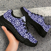 Polu Palaka Quilt Hawaii Chunky Sneakers Hawaiian Tropical Monstera Sea Turtle LT14 - Polynesian Pride