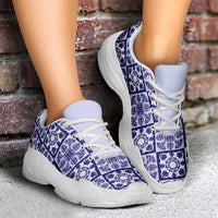 Polu Palaka Quilt Hawaii Chunky Sneakers Hawaiian Tropical Monstera Sea Turtle LT14 - Polynesian Pride
