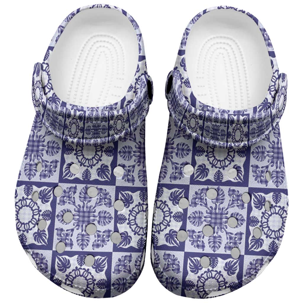 Polu Palaka Quilt Hawaii Clogs Shoes Hawaiian Tropical Monstera Sea Turtle
