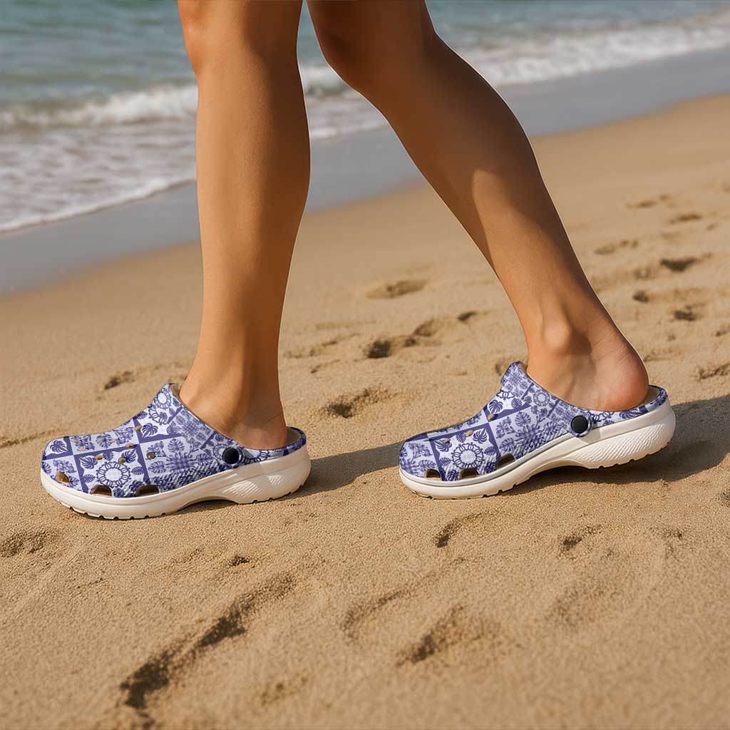 Polu Palaka Quilt Hawaii Clogs Shoes Hawaiian Tropical Monstera Sea Turtle LT14 - Polynesian Pride