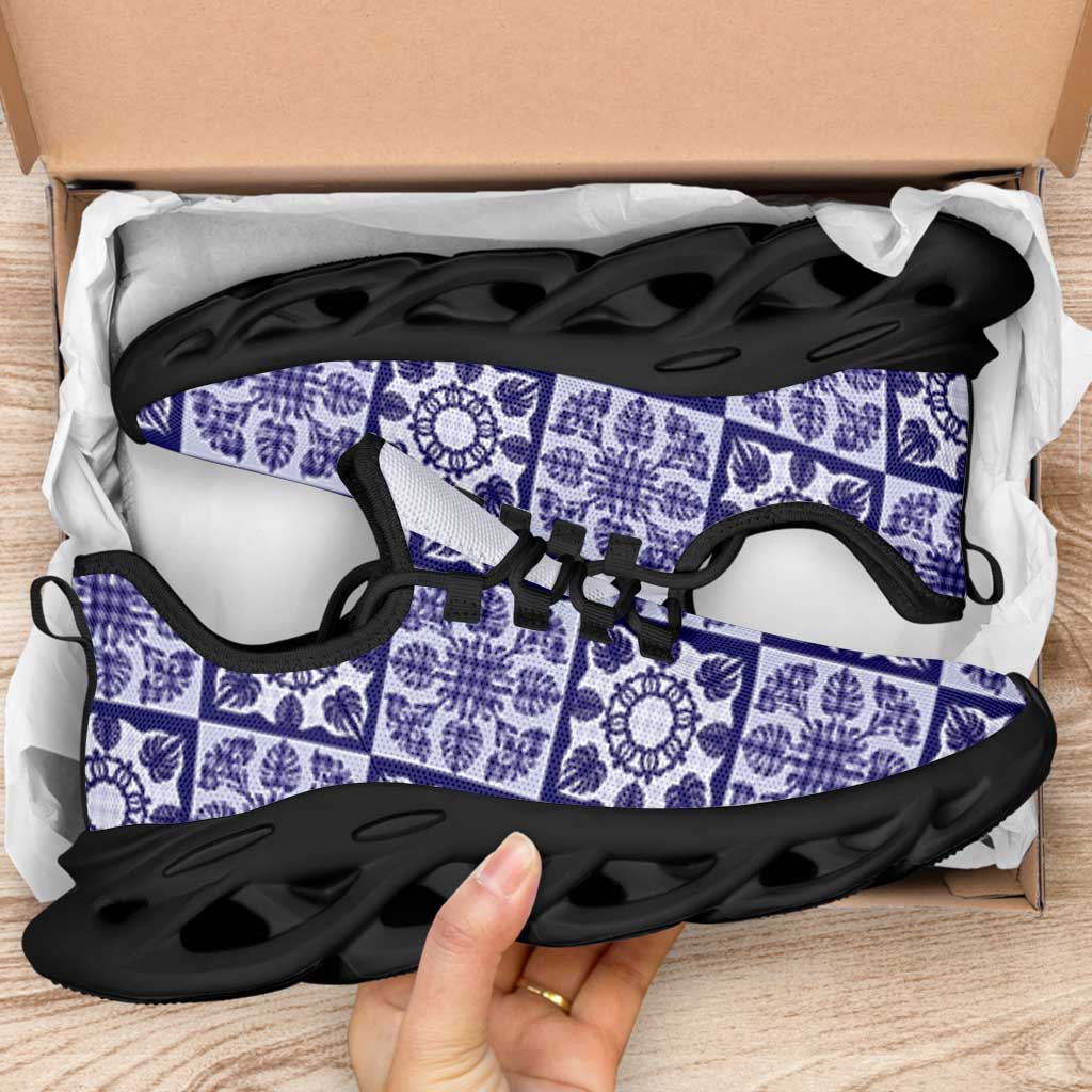 Polu Palaka Quilt Hawaii Clunky Sneakers Hawaiian Tropical Monstera Sea Turtle LT14 - Polynesian Pride