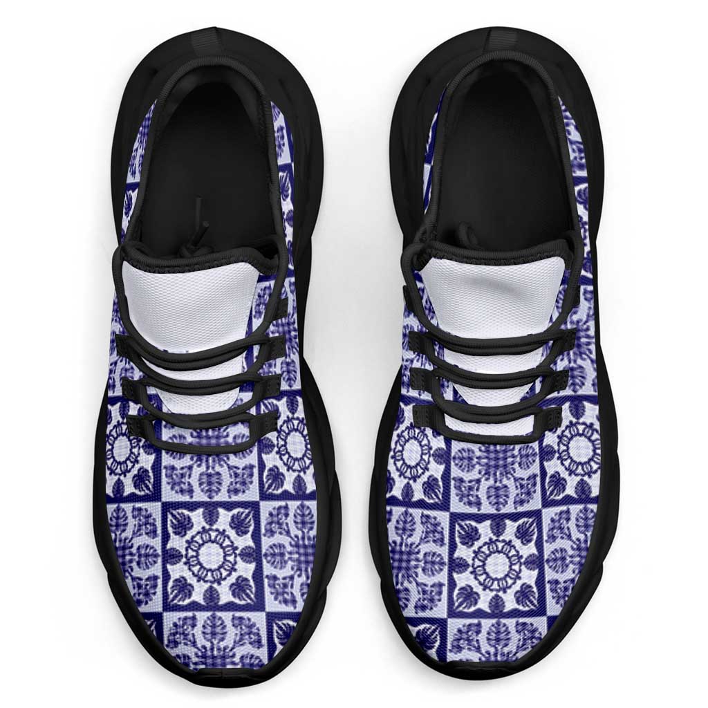 Polu Palaka Quilt Hawaii Clunky Sneakers Hawaiian Tropical Monstera Sea Turtle LT14 - Polynesian Pride