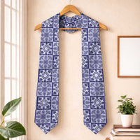 Polu Palaka Quilt Hawaii Graduation Stole Hawaiian Tropical Monstera Sea Turtle LT14 One Size Blue - Polynesian Pride