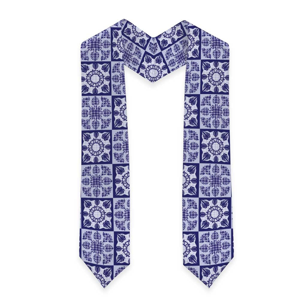 Polu Palaka Quilt Hawaii Graduation Stole Hawaiian Tropical Monstera Sea Turtle LT14 - Polynesian Pride