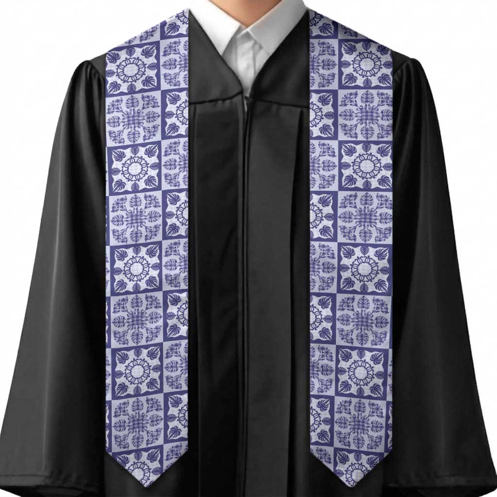 Polu Palaka Quilt Hawaii Graduation Stole Hawaiian Tropical Monstera Sea Turtle LT14 - Polynesian Pride