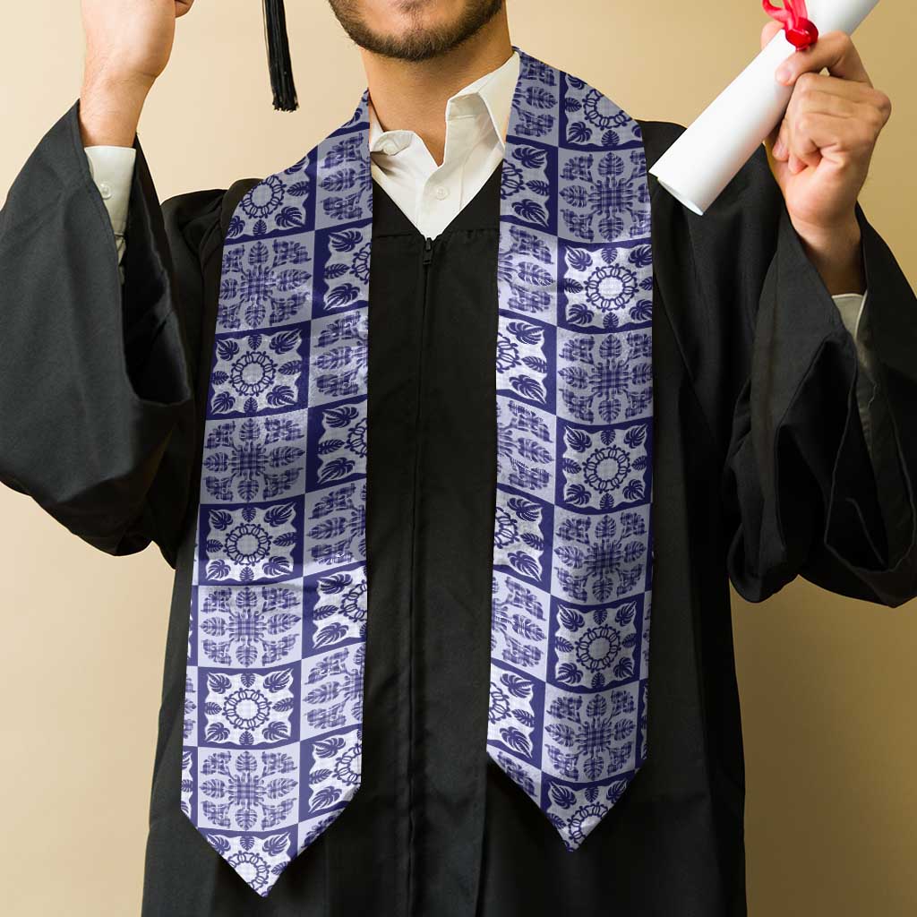 Polu Palaka Quilt Hawaii Graduation Stole Hawaiian Tropical Monstera Sea Turtle LT14 - Polynesian Pride