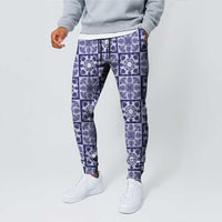 Polu Palaka Quilt Hawaii Jogger Pants Hawaiian Tropical Monstera Sea Turtle LT14 - Polynesian Pride