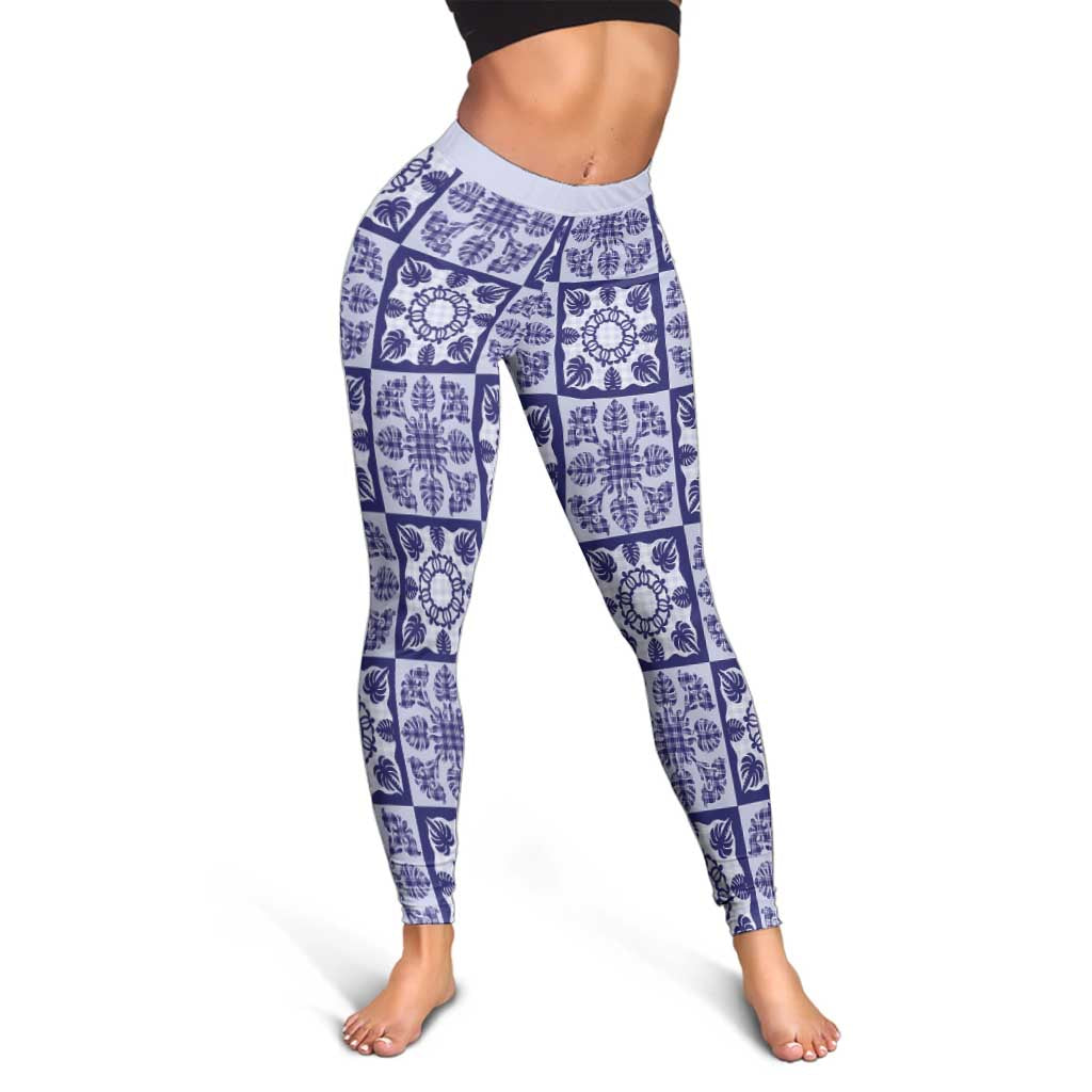 Polu Palaka Quilt Hawaii Leggings Hawaiian Tropical Monstera Sea Turtle LT14 - Polynesian Pride