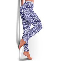 Polu Palaka Quilt Hawaii Leggings Hawaiian Tropical Monstera Sea Turtle LT14 - Polynesian Pride