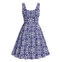Polu Palaka Quilt Hawaii Midi Dress Hawaiian Tropical Monstera Sea Turtle LT14 - Polynesian Pride