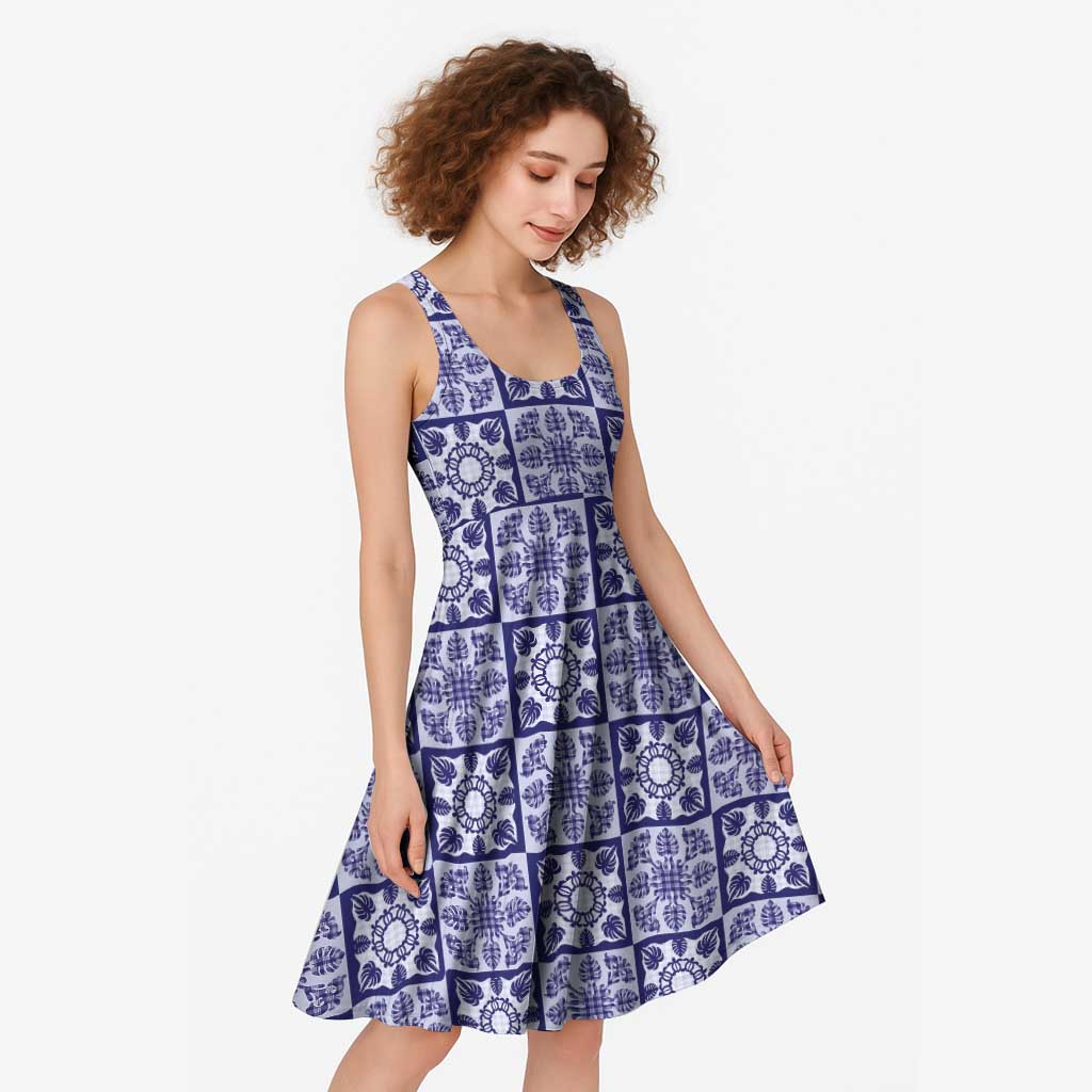 Polu Palaka Quilt Hawaii Midi Dress Hawaiian Tropical Monstera Sea Turtle LT14 - Polynesian Pride