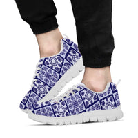 Polu Palaka Quilt Hawaii Sneakers Hawaiian Tropical Monstera Sea Turtle LT14 - Polynesian Pride