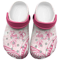 Polynesia Breast Cancer Awareness Clogs Shoes No One Fights Alone Turtle Ribbon - Black Version LT14 Black - Polynesian Pride