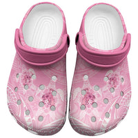 Polynesia Breast Cancer Awareness Clogs Shoes No One Fights Alone Turtle Ribbon - Pink Version
