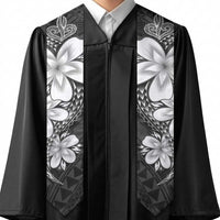 Polynesia Floral Tattoo Graduation Stole With Black Plumeria LT05 - Polynesian Pride
