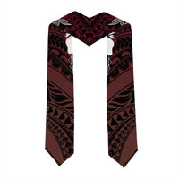 Polynesia Floral Tattoo Graduation Stole With Red Gradient Plumeria LT05 - Polynesian Pride