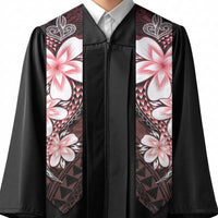 Polynesia Floral Tattoo Graduation Stole With Red Gradient Plumeria LT05 - Polynesian Pride