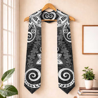 Polynesia Graduation Stole Black Floral Pattern LT05 One Size Black - Polynesian Pride