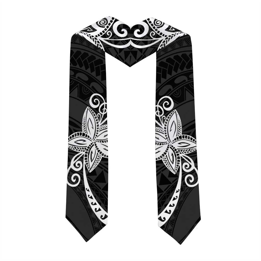 Polynesia Graduation Stole Black Floral Pattern LT05 - Polynesian Pride