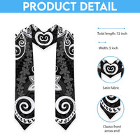 Polynesia Graduation Stole Black Floral Pattern LT05 - Polynesian Pride