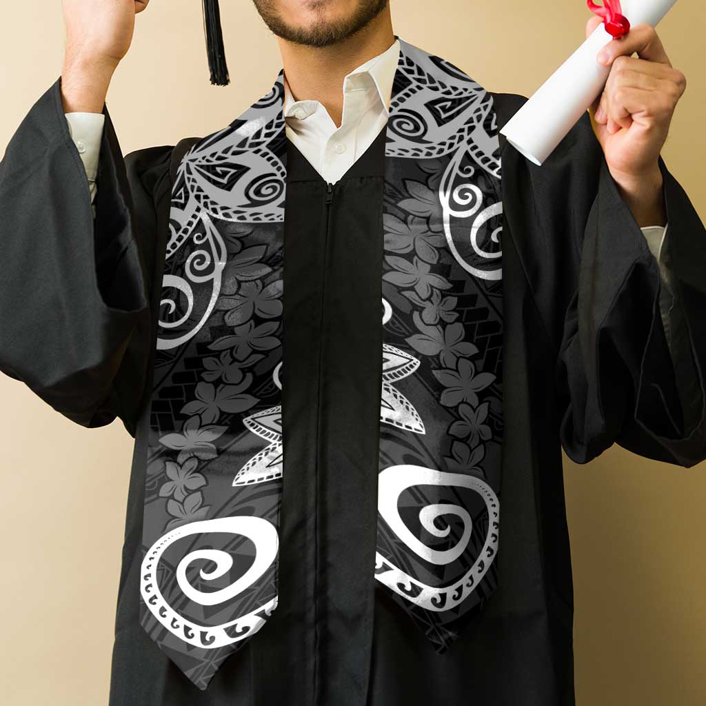 Polynesia Graduation Stole Black Floral Pattern LT05 - Polynesian Pride