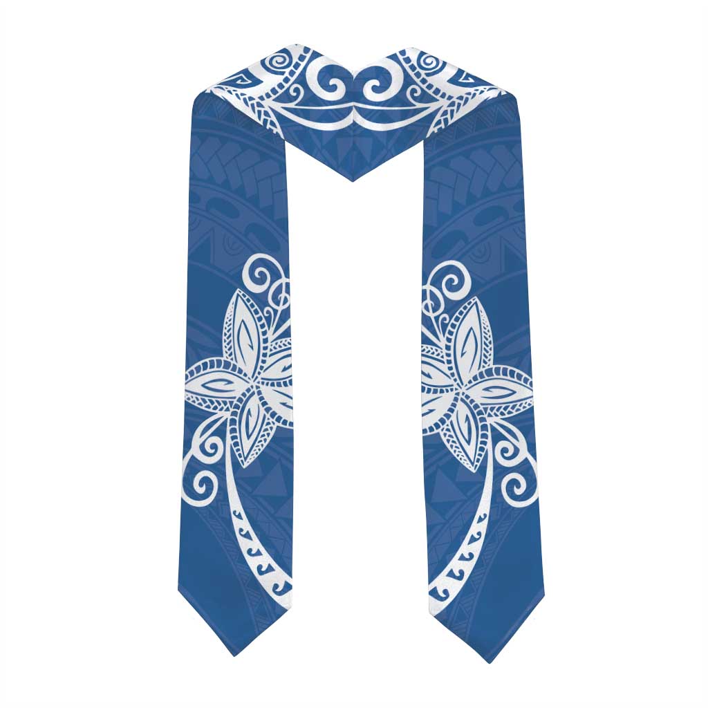 Polynesia Graduation Stole Blue Floral Pattern LT05 - Polynesian Pride