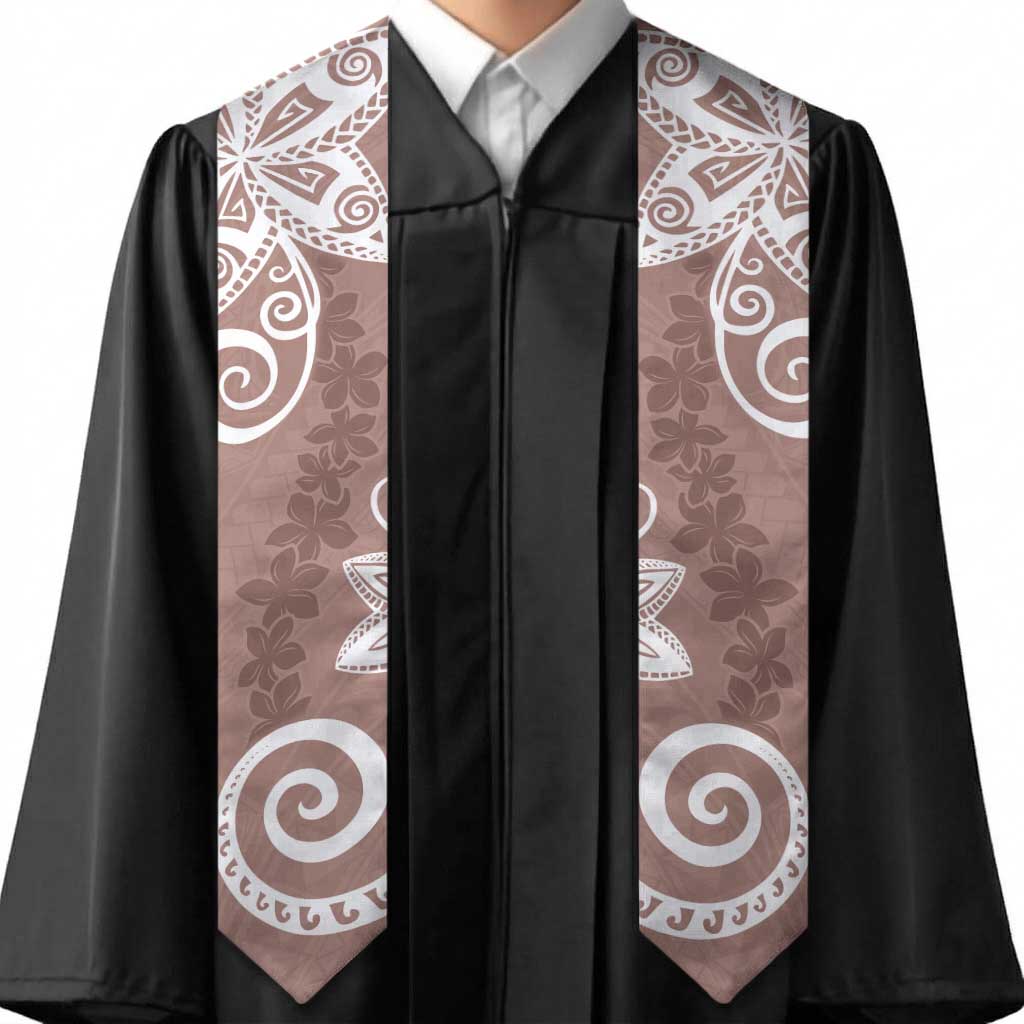 Polynesia Graduation Stole Brown Floral Pattern LT05 - Polynesian Pride
