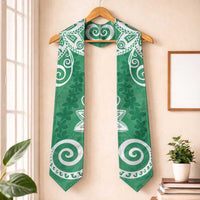 Polynesia Graduation Stole Green Floral Pattern LT05 One Size Green - Polynesian Pride