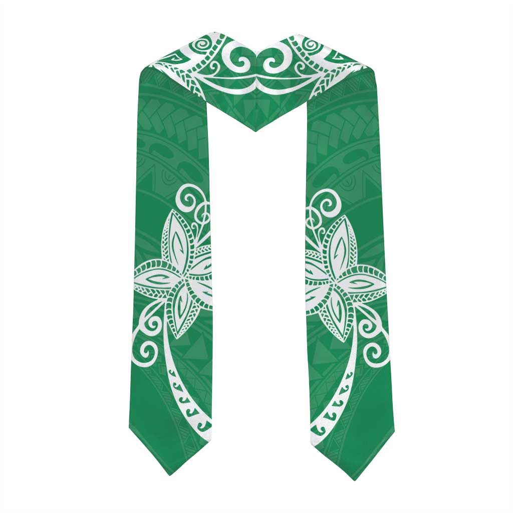 Polynesia Graduation Stole Green Floral Pattern LT05 - Polynesian Pride