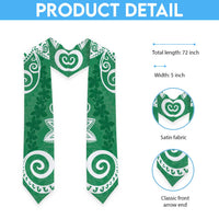 Polynesia Graduation Stole Green Floral Pattern LT05 - Polynesian Pride