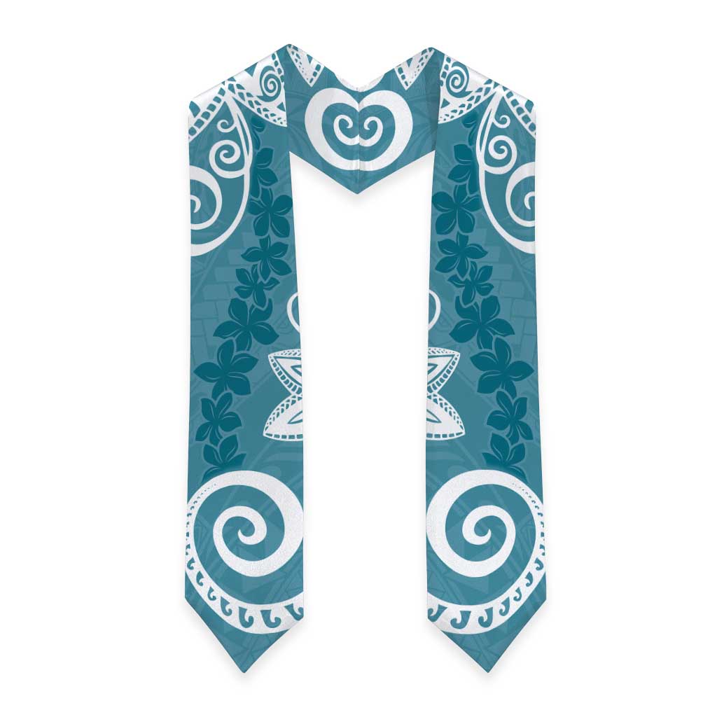 Polynesia Graduation Stole Hippie Blue Floral Pattern LT05 - Polynesian Pride
