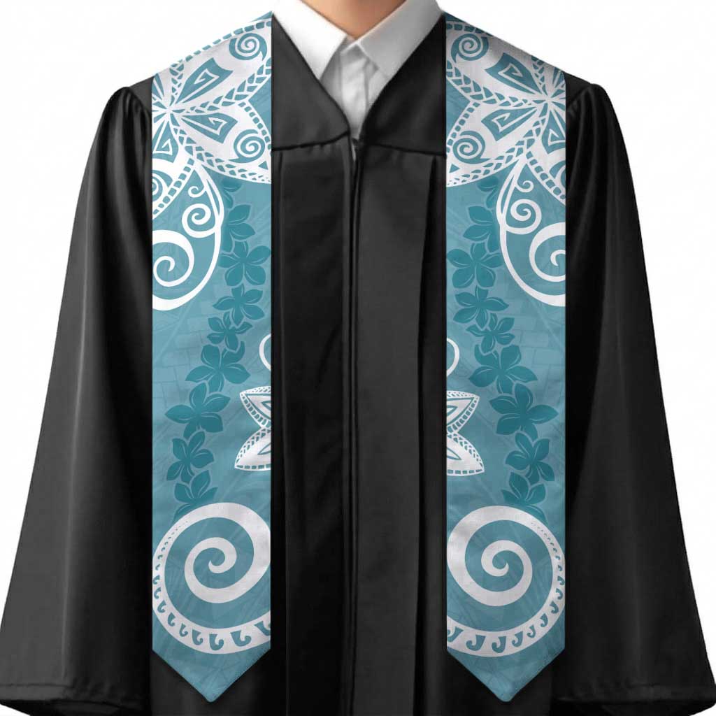 Polynesia Graduation Stole Hippie Blue Floral Pattern LT05 - Polynesian Pride