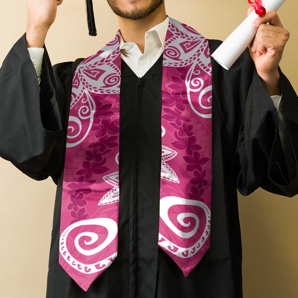 Polynesia Graduation Stole Pink Floral Pattern LT05 - Polynesian Pride