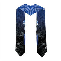 Polynesia Hammerhead Shark Graduation Stole Blue Tribal Pattern With Plumeria LT05 - Polynesian Pride