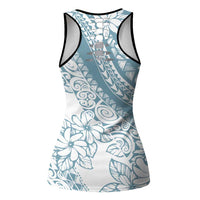 Polynesia Hollow Tank Top Polynesian Tropical Flowers Blue Pastel Vibes LT14 - Polynesian Pride