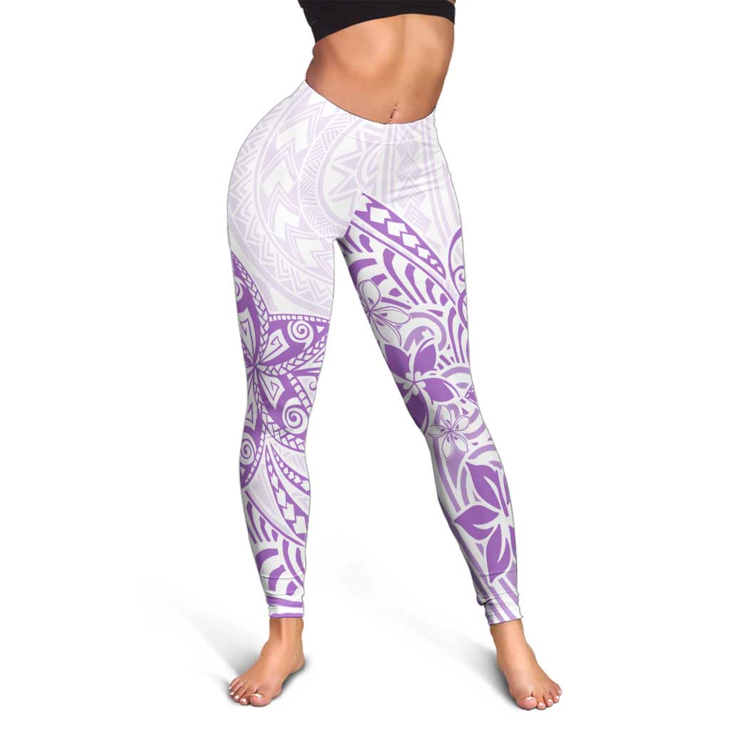 Polynesia Leggings Plumeria Lavender Curves