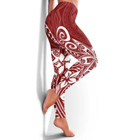 Polynesia Leggings Plumeria Red Curves