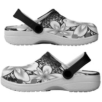 Polynesia Romantic Valentine Clogs Shoes Sea Turtle Couple With Black Plumeria LT05 - Polynesian Pride