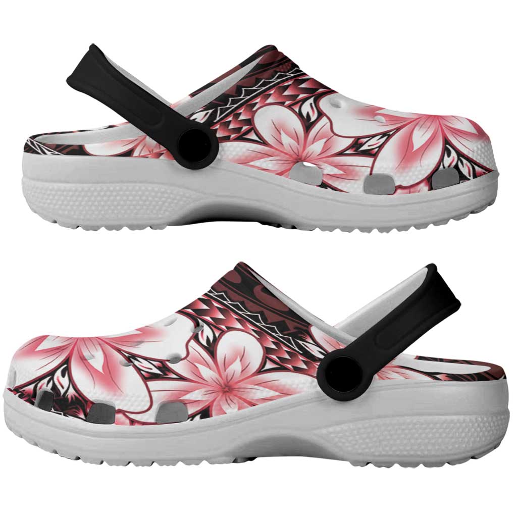 Polynesia Romantic Valentine Clogs Shoes Sea Turtle Couple With Red Gradient Plumeria LT05 - Polynesian Pride