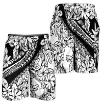 Polynesia Shorts for Men Polynesian Tropical Flowers Black Pastel Vibes LT14 - Polynesian Pride