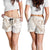 Polynesia Shorts for Women Polynesian Tropical Flowers Beige Pastel Vibes - Polynesian Pride